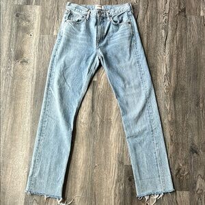Agolde Denim Straight Leg Jeans in Light Blue